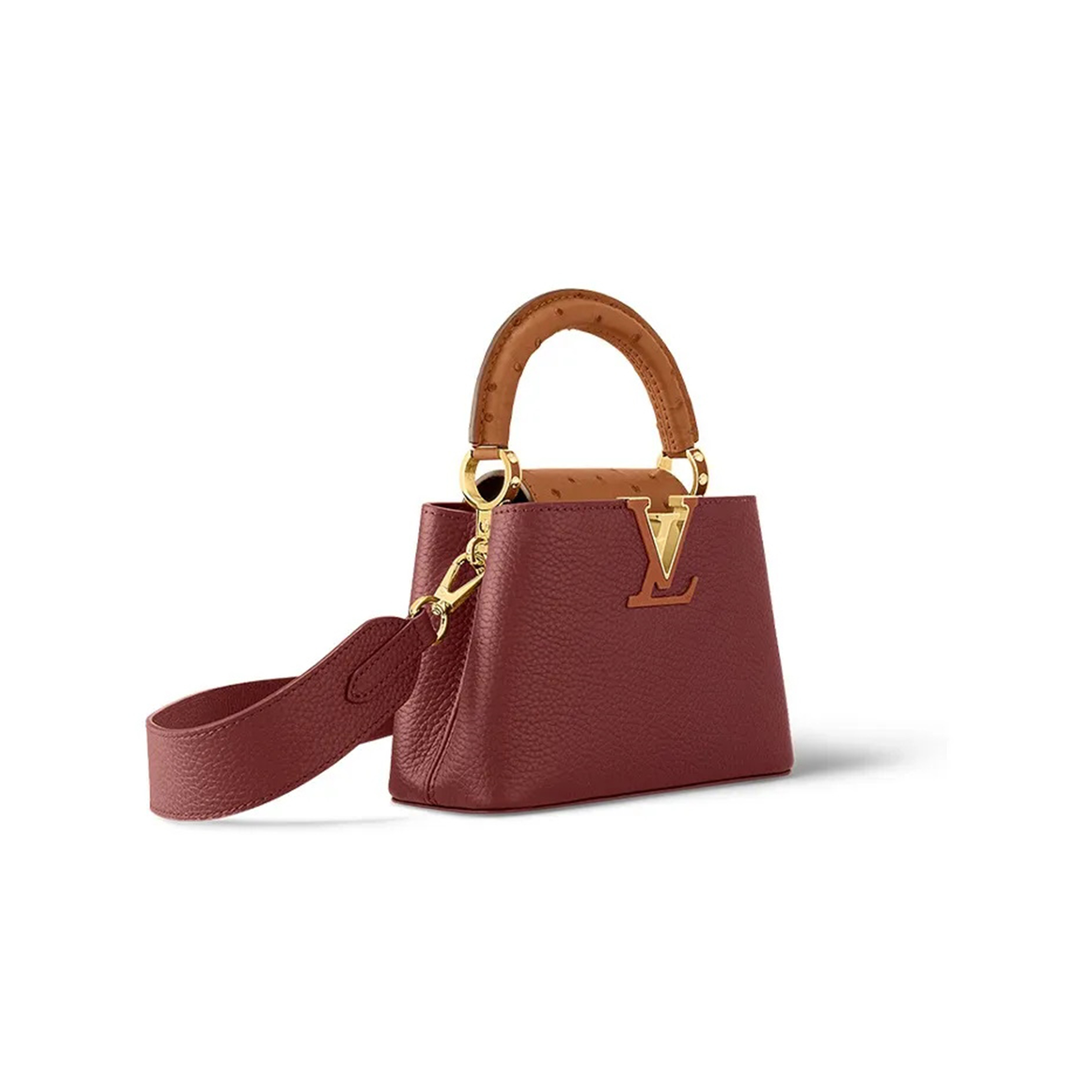 l0*is V*t0n capucines mini with ostrich handle n81409 (21*14*8cm)